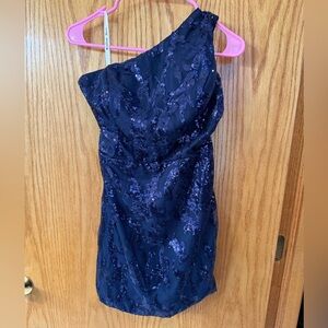Elegant Blue Sequin Dress